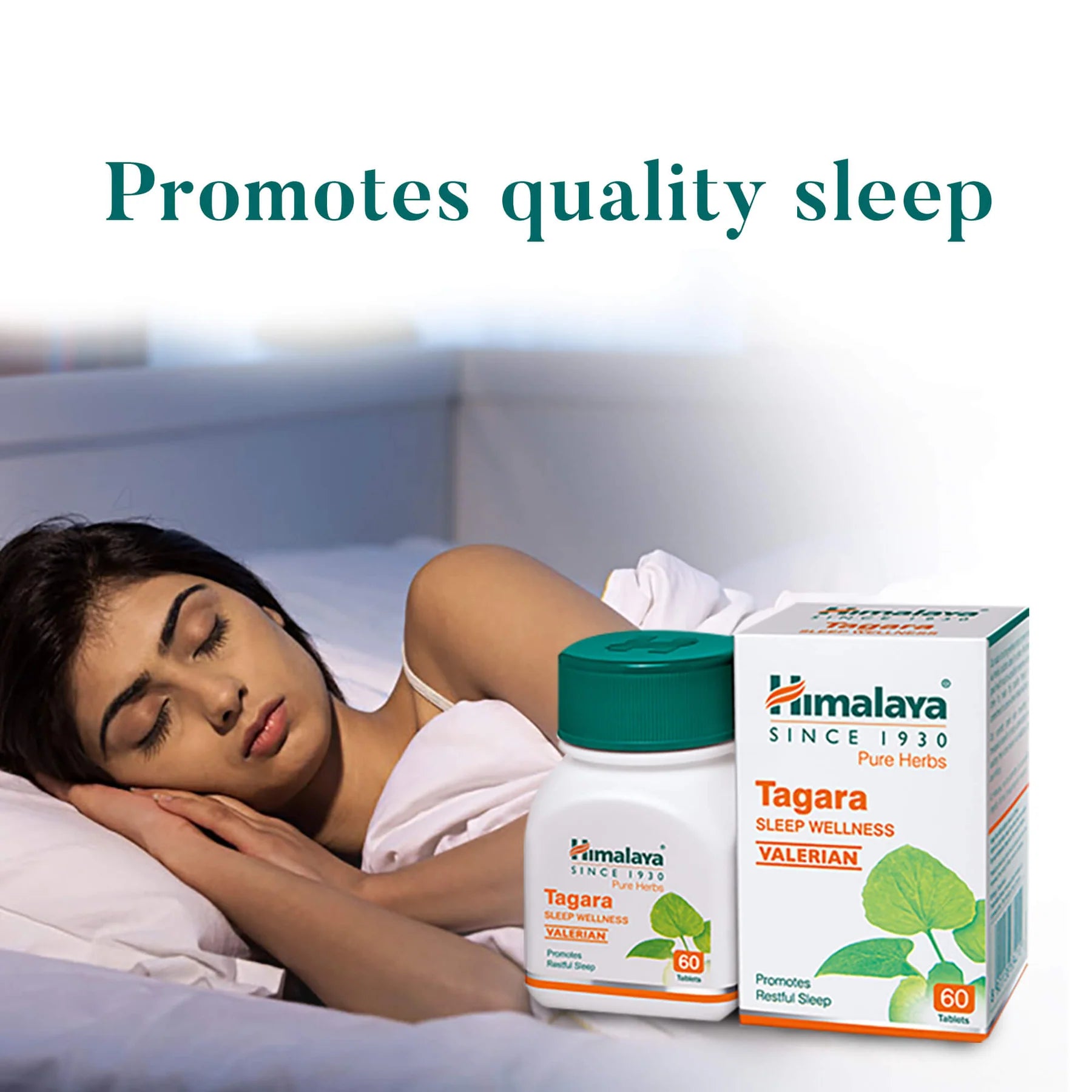 Himalaya Tagara (60 Tablets) For Sleep Wellness, daytime freshness, stress-related conditions which result in sleeplessness, anxiety, and irritability