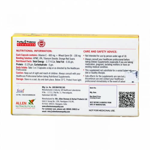 Allen Homeopathy Vitamin E Capsules - 30 caps