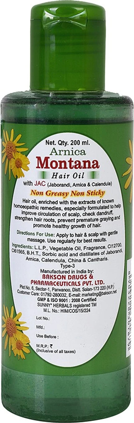 Bakson's Homeopathy Arnica Montana Hair Oil - 100 ml - Pack of 1