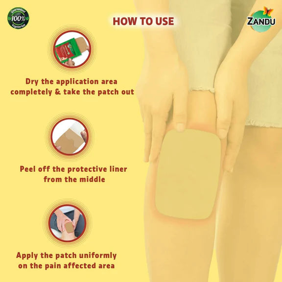 Zandu Ayurvedic Knee Pain Relief Patch - 5 Patches