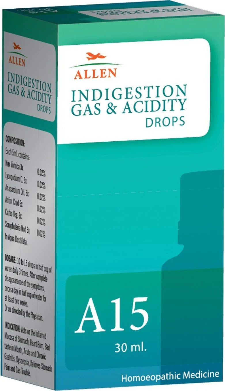 Allen Homeopathy A15 Indigestion Gas & Acidity Drops - 30 ml