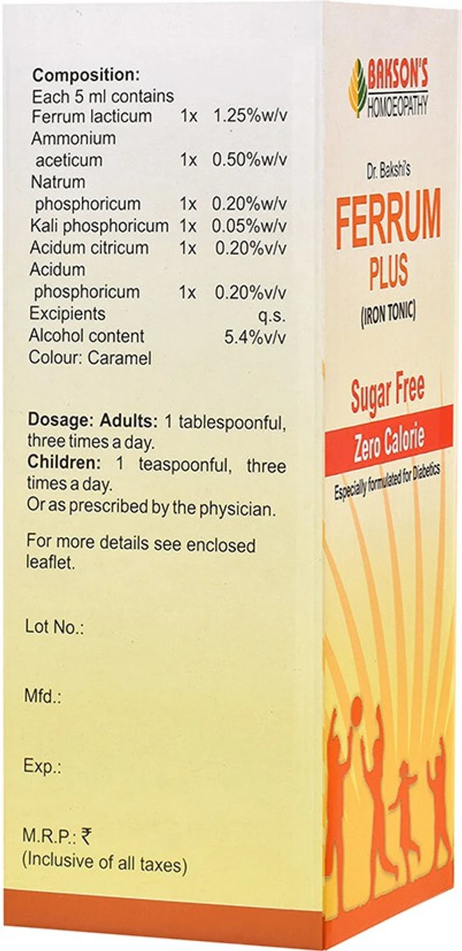 Bakson's Homeopathy Ferrum Plus- Sugar Free - 450 ml