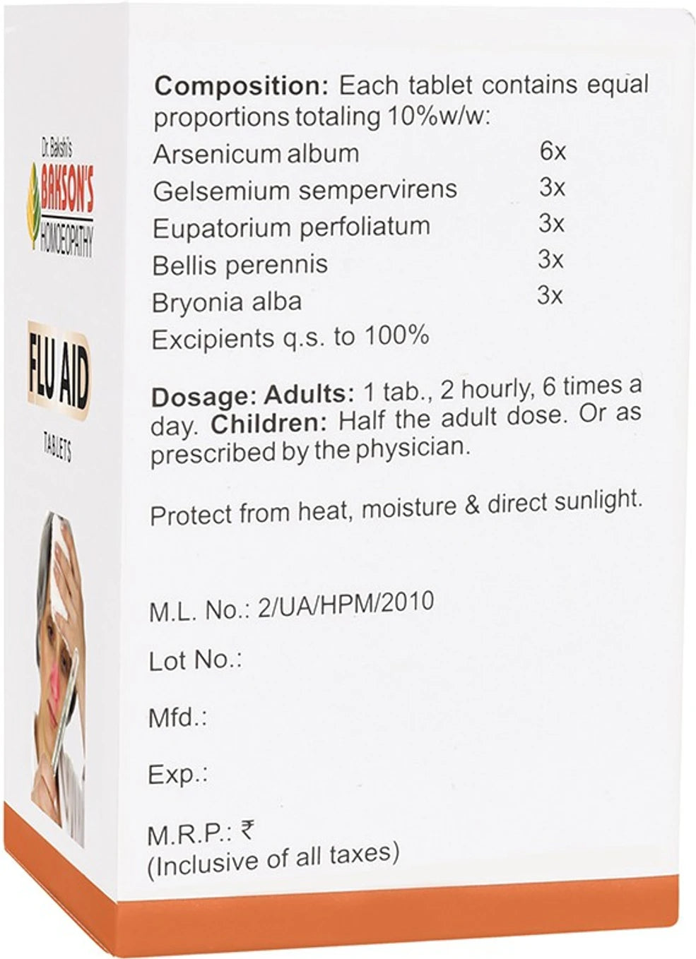 Bakson's Homeopathy Flu Aid Tablets - 75 Tablets