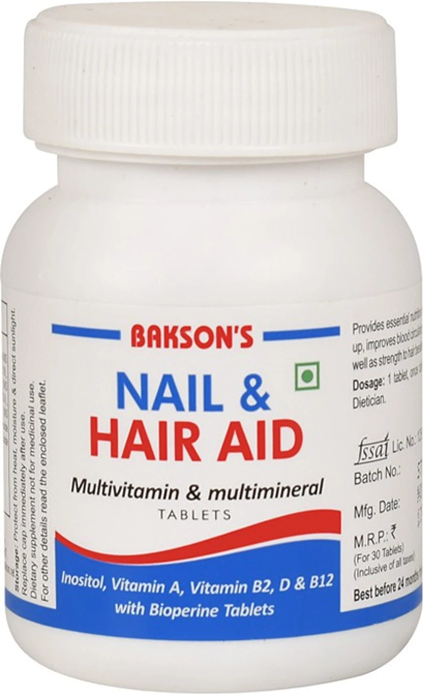 Bakson's Homeopathy Nail & Hair Aid Tablets - 30 tabs
