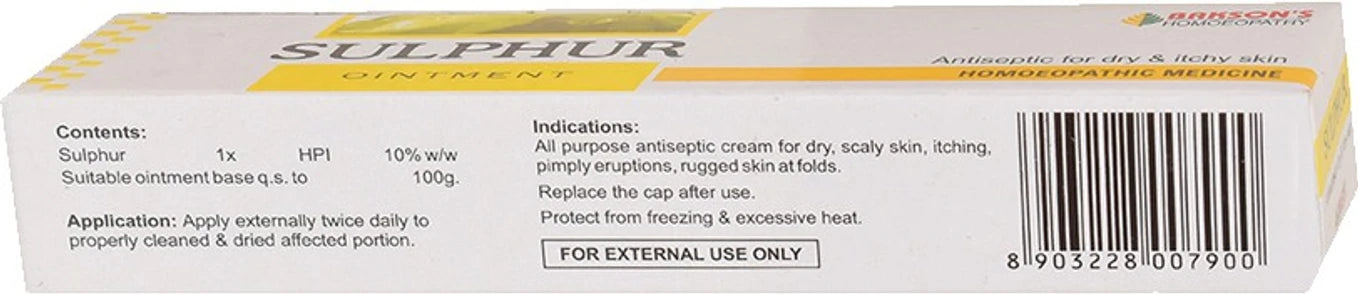 Bakson's Homeopathy Sulphur Ointment - 25 gm