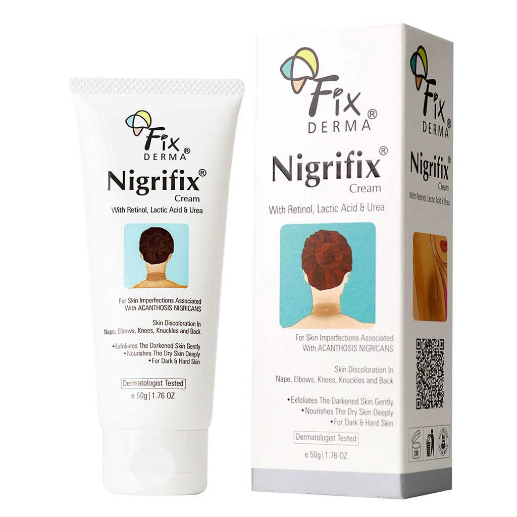 Fixderma Nigrifix Cream for Acanthosis Nigricans with Lactic Acid | Dermatologist Tested Retinol Cream | For Dark Body Parts like Neck, Ankles, Knuckles, Armpits, Thighs & Elbows | Exfoliant - 50g