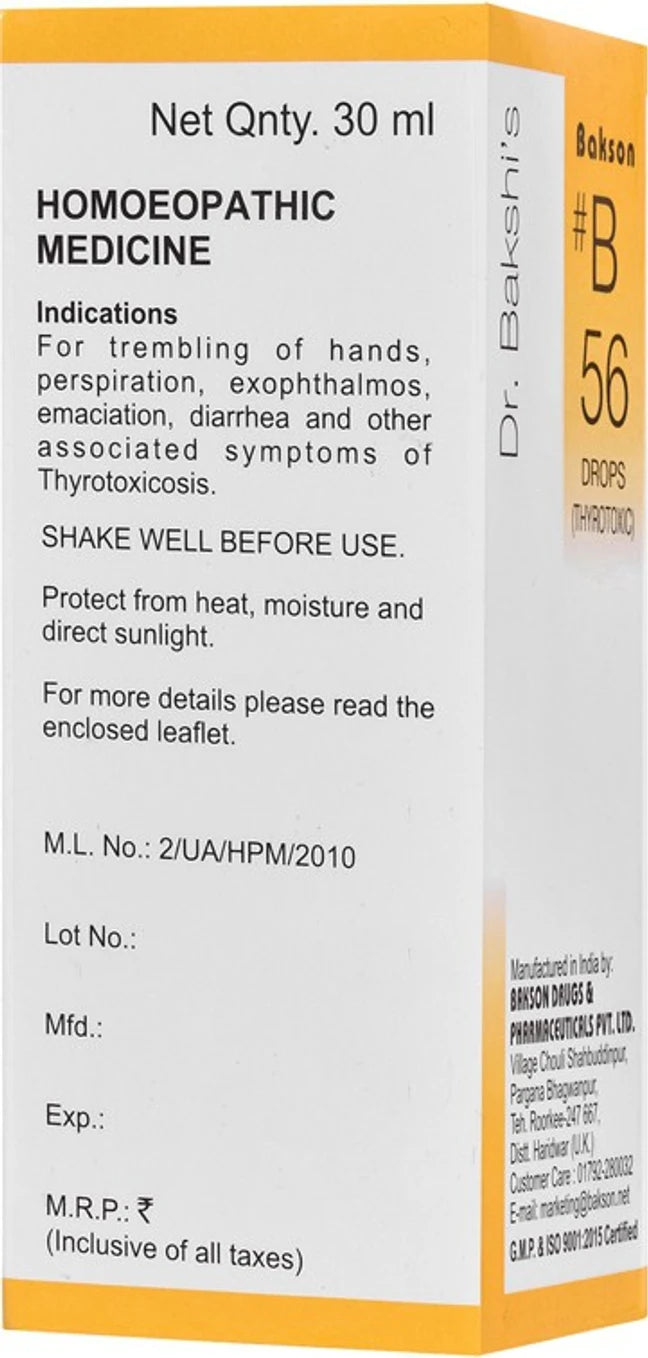 Bakson's Homeopathy B56 Drops - 30 ml