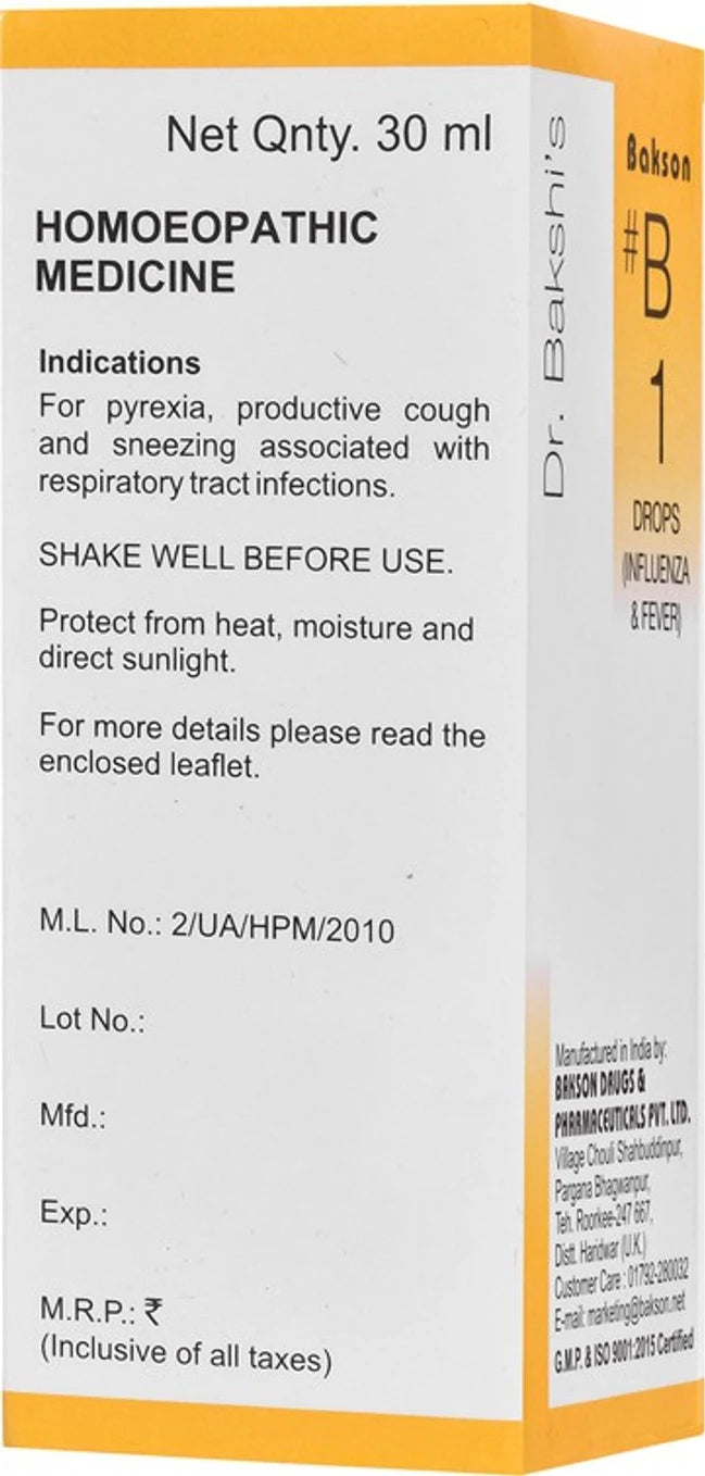 Bakson's Homeopathy B1 Drops - 30 ml