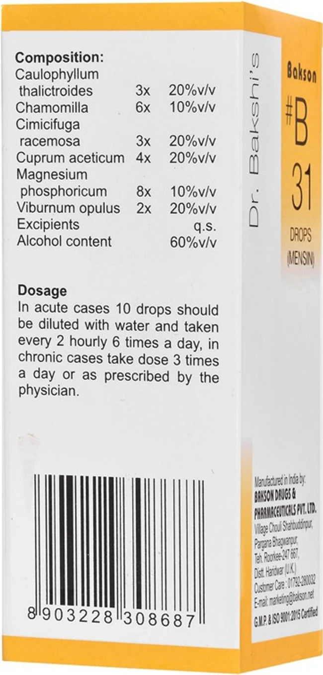 Bakson's Homeopathy B31 Drops - 30 ml