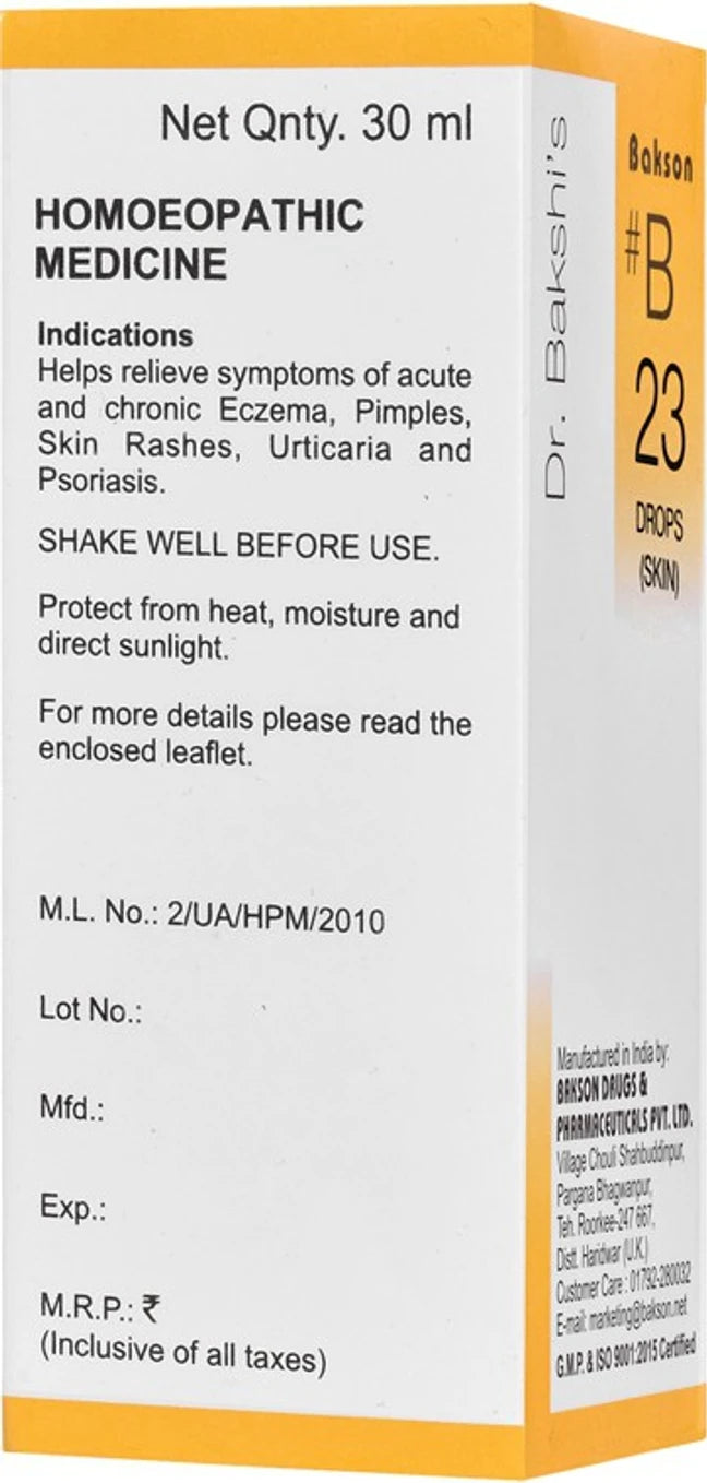 Bakson's Homeopathy B23 Drops - 30 ml