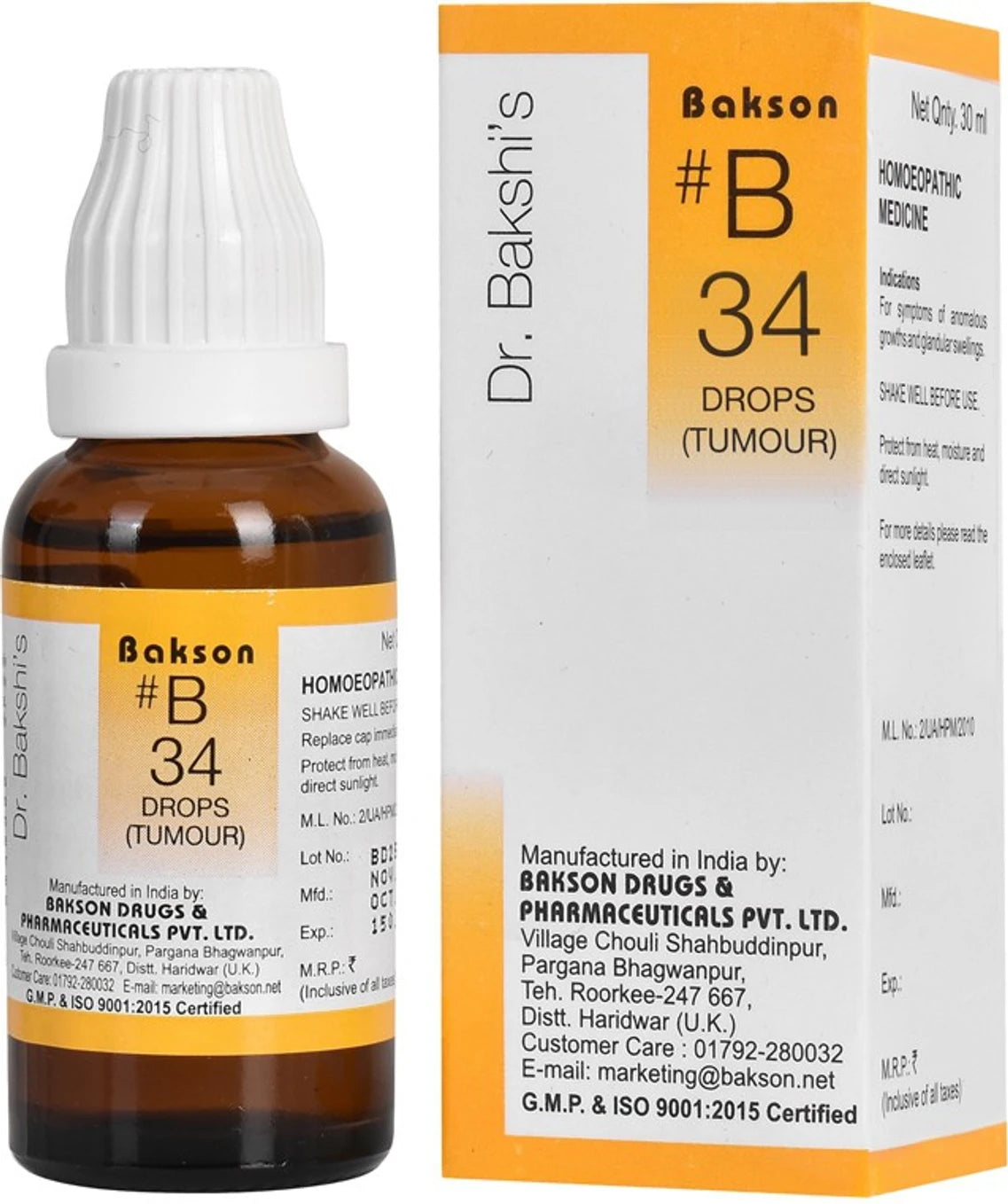 Bakson's Homeopathy B34 Drops - 30 ml