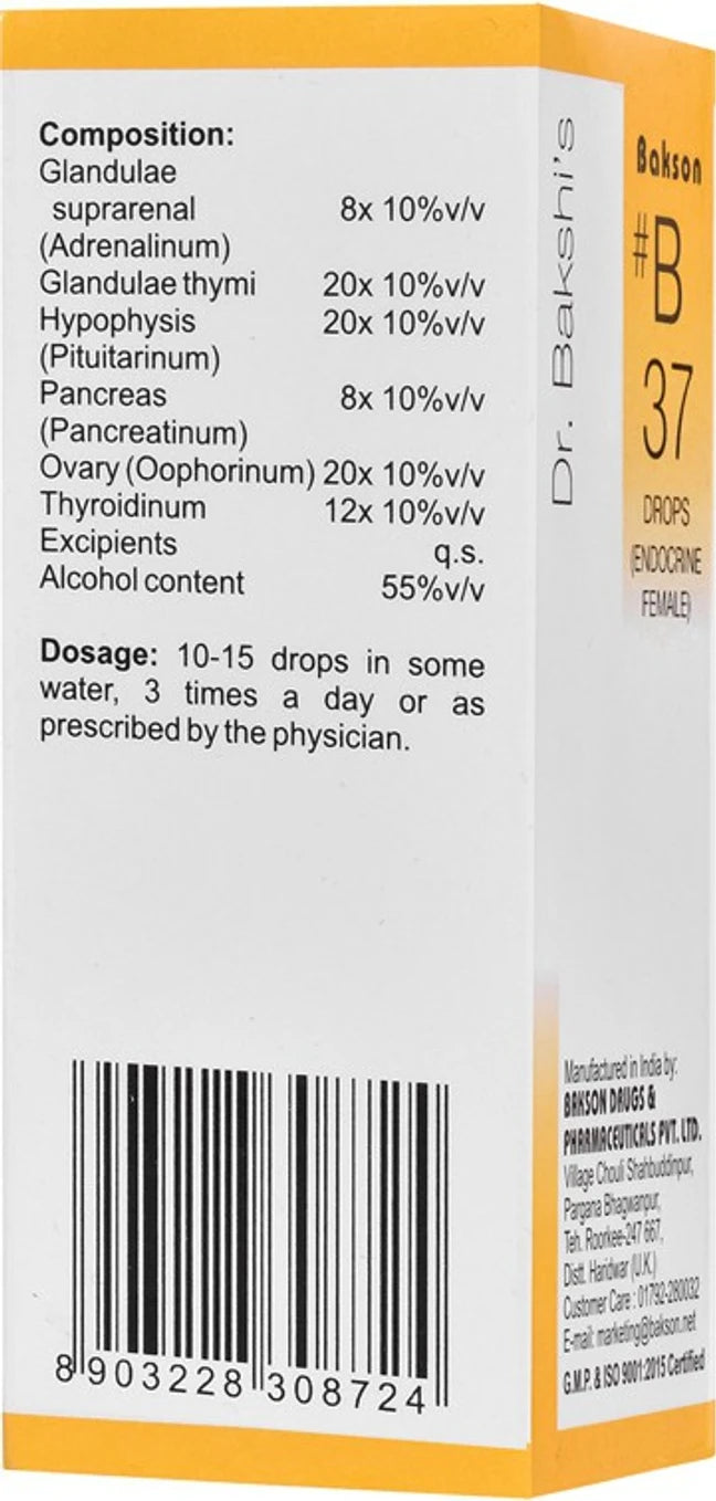 Bakson's Homeopathy B37 Drops - 30 ml