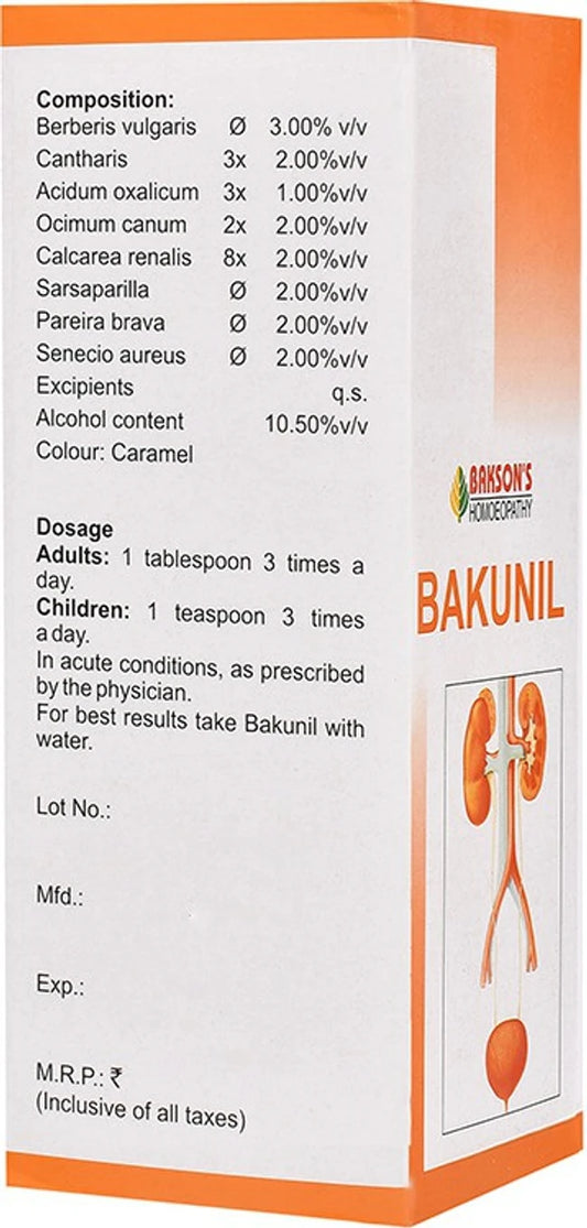 Bakson's Homeopathy Bakunil Syrup - 115 ml