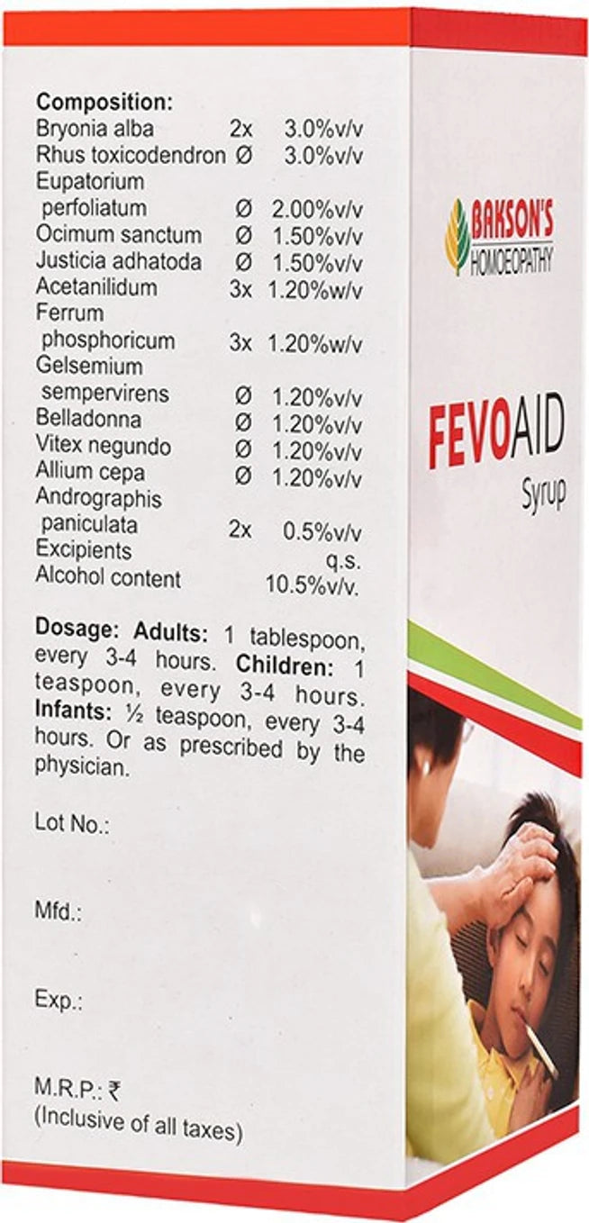 Bakson's Homeopathy Fevo Aid Syrup - 115 ml