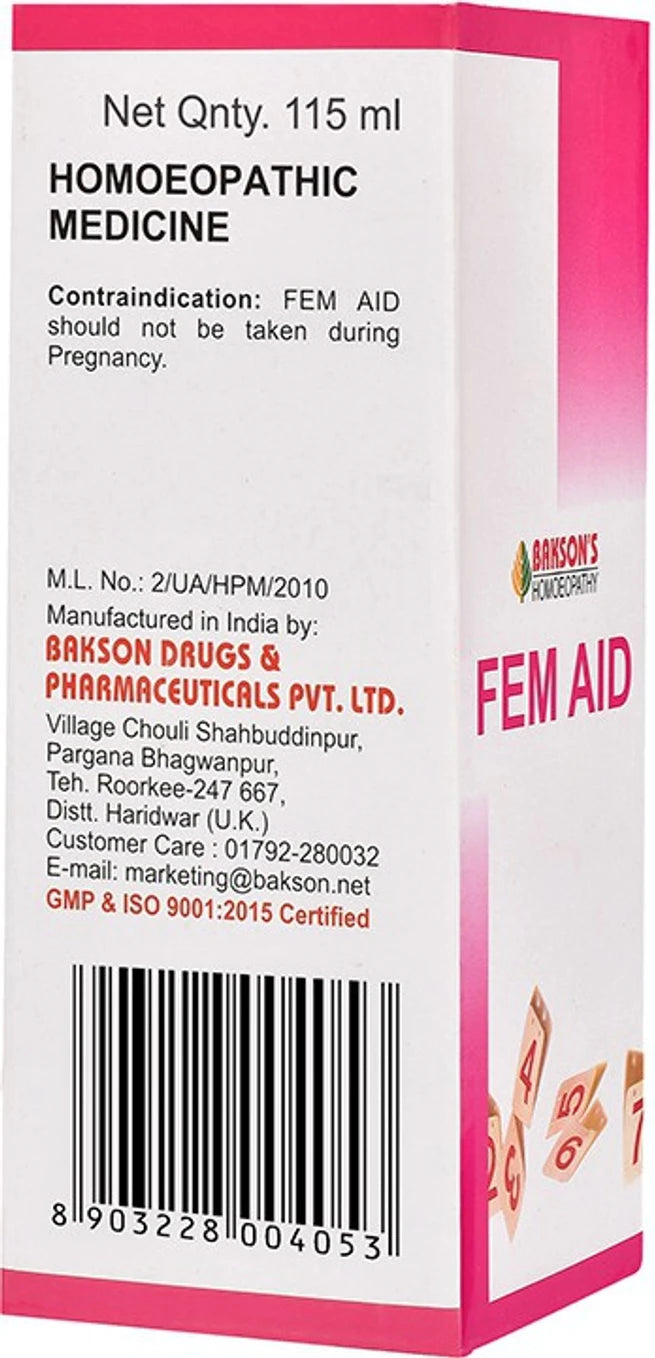 Bakson's Homeopathy Fem Aid Syrup - 115 ml