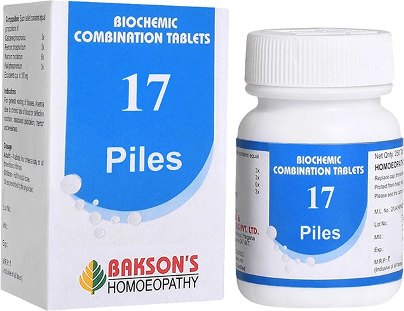 Bakson's Homeopathy Biochemic Combination 17 Tablets - 25 gm