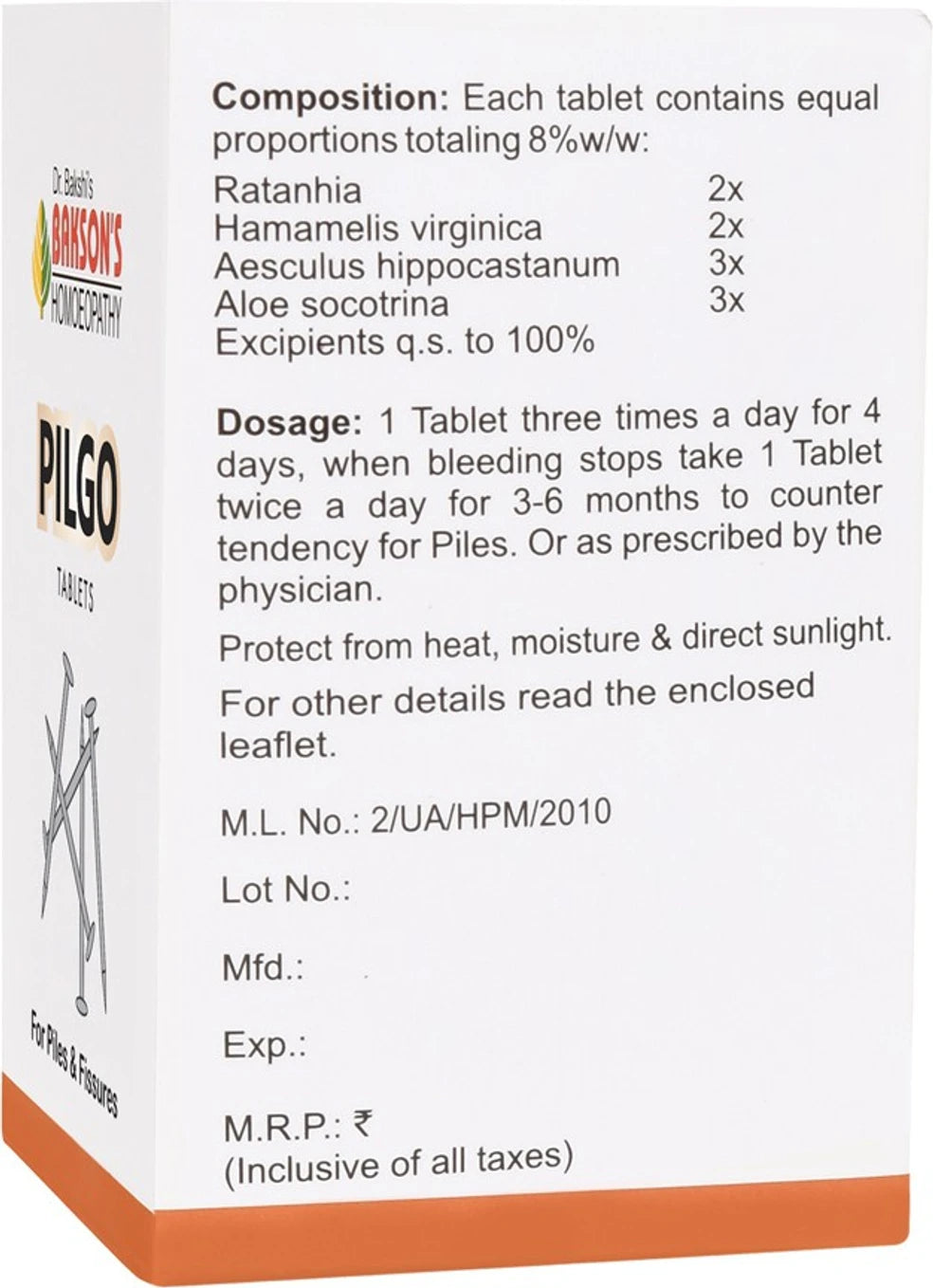 Bakson's Homeopathy Pilgo Tablets - 75 tabs