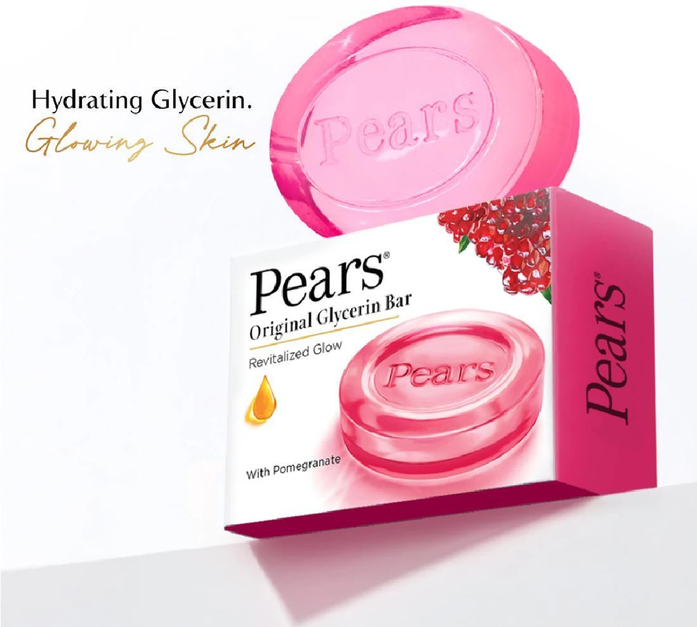 Pears Naturale Pomegranate Brightening Bathing Soap Bar - Pack of 4 - 125 gm
