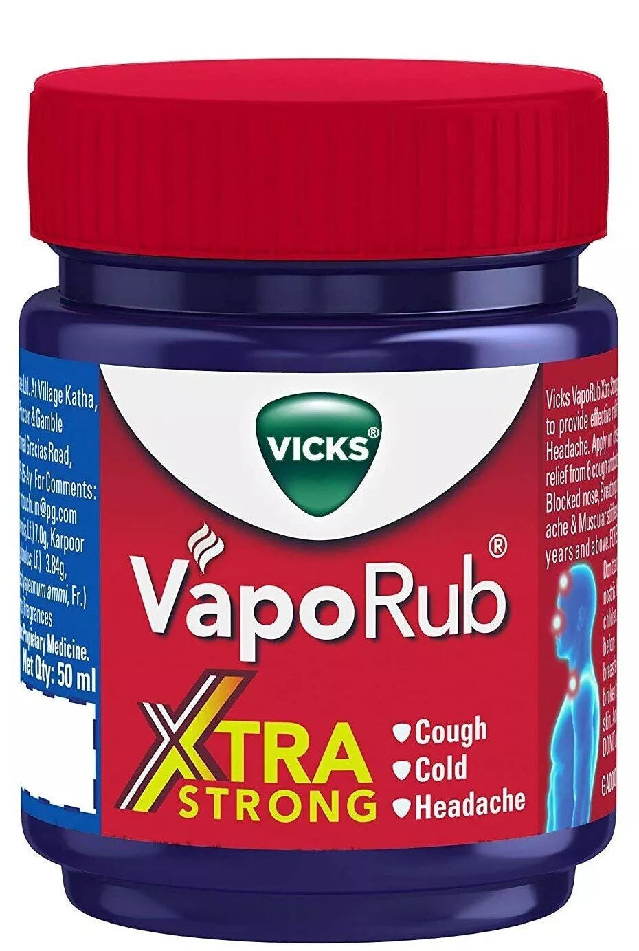 Vicks VapoRub Xtra Strong, 50 ml ( pack of 3)