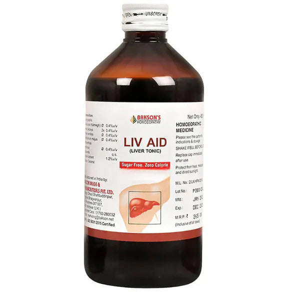 Bakson's Homeopathy Liv Aid Liver Tonic Sugar Free - 115 ml